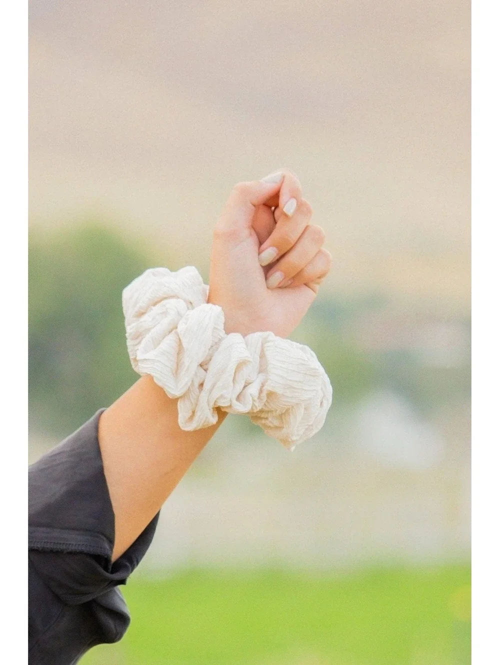 Andi Magnolia Cream Textured Jumbo Scrunchie